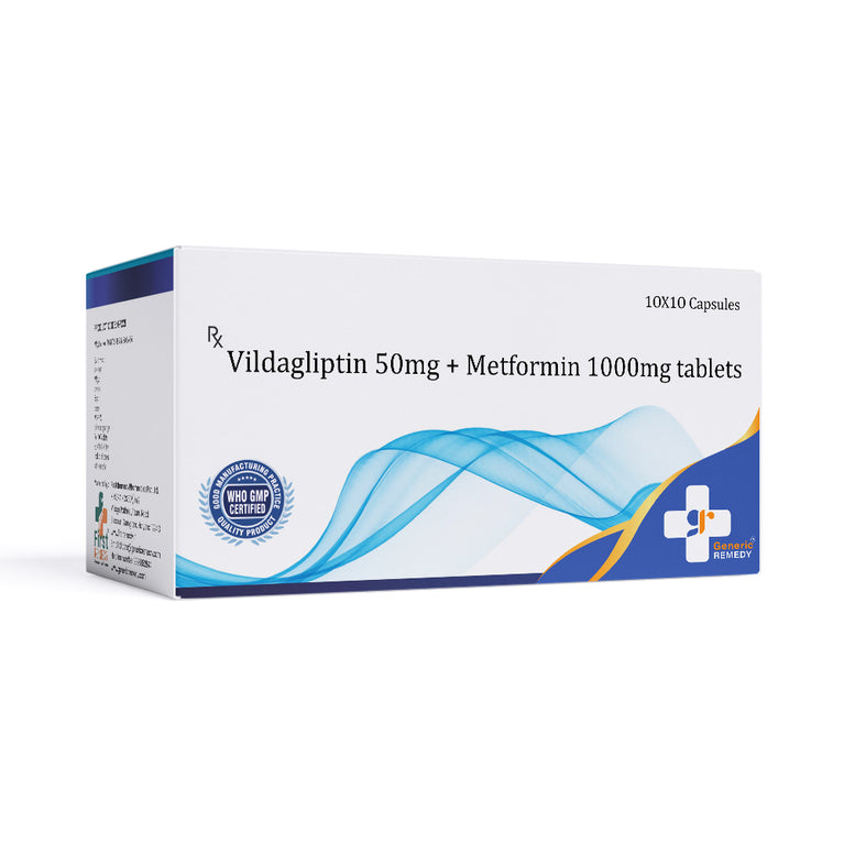 Vildagliptin 50mg & Metformin 1000mg Tablet IP