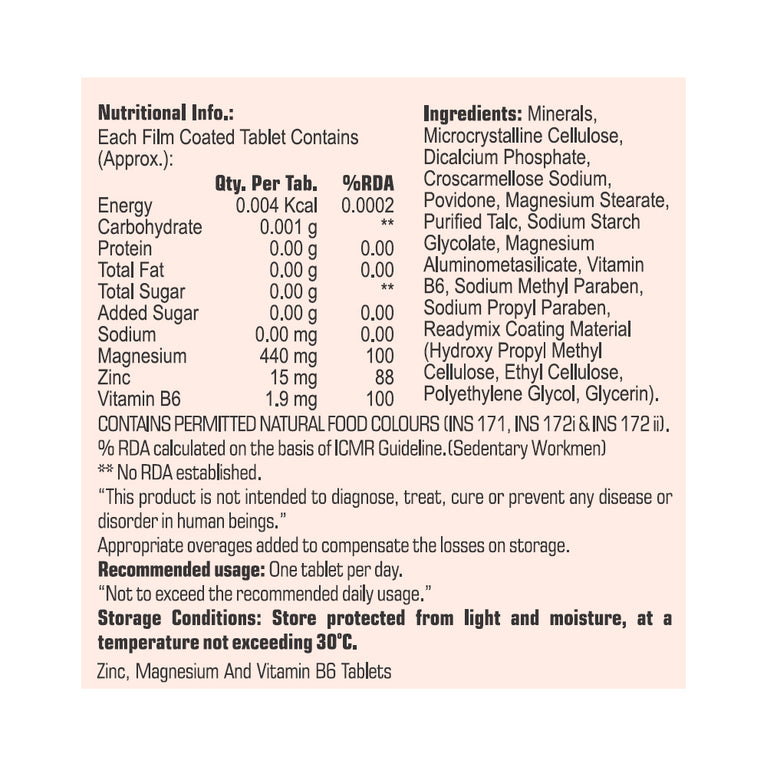 First Remedy Zinc Magnesium B6 Tablets