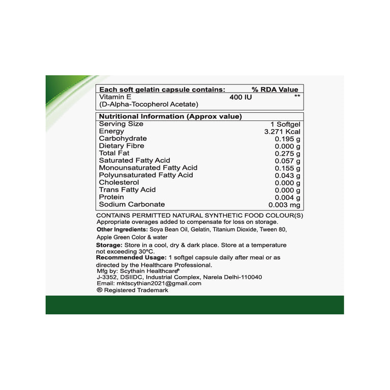 Vitamin E Capsules IP 400mg