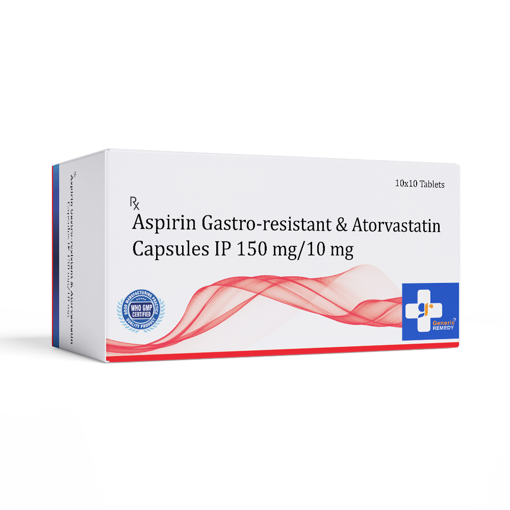 Atorvastatin 10mg & Aspirin 150mg Capsules IP