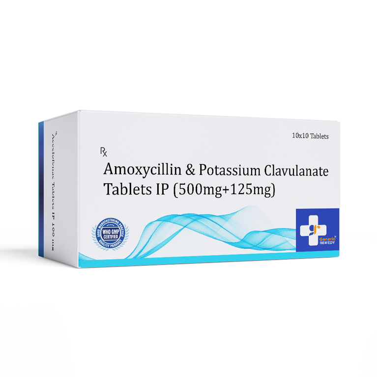 Amoxycillin 500mg and potassium clavulanate 125mg front image