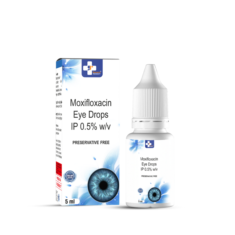Bottle of Moxifloxacin 0.5% w/v Eye drops front image