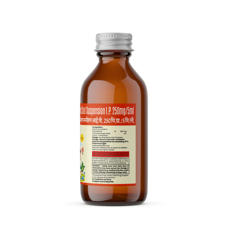 Bottle of Paracetamol with composition image