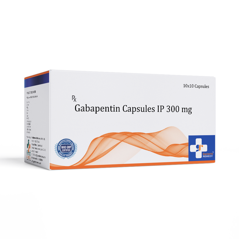 Box of Gabapentin Capsules 300mg tablets front image