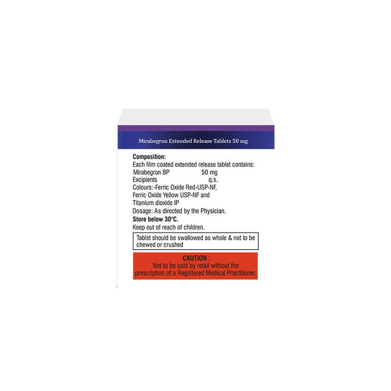 Box of Mirabegron Extended-release tablets 50mg composition image