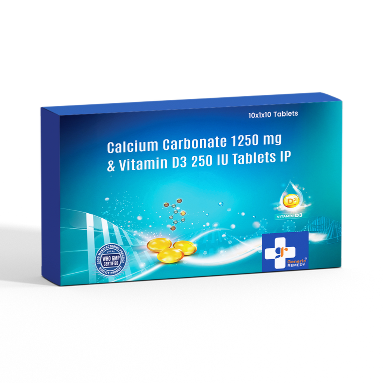Calcium carbonate & Vitamin D3 tablets front image