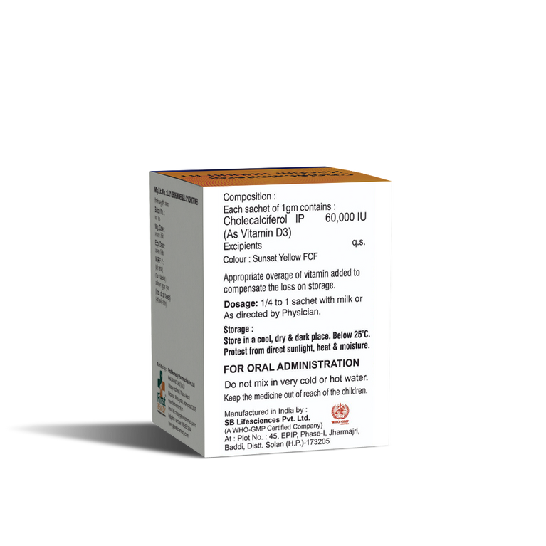 Cholecalciferol Granules 60,000 IU sachet composition image
