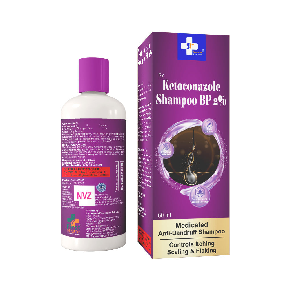 Bottle of Ketoconazole Shampoo 2% back image