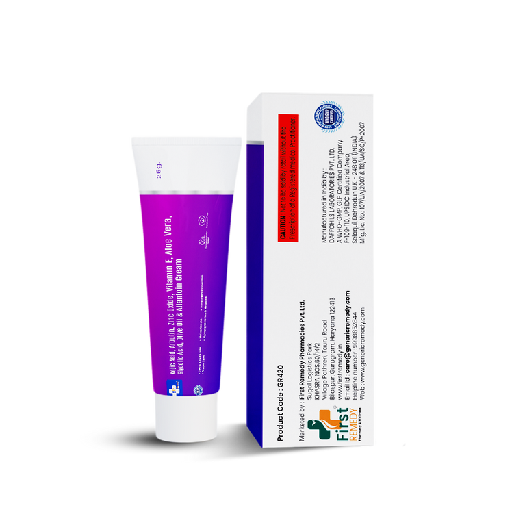 Kojic Acid, Arbutin, Glycolic Acid, Zinc Oxide, Vitamin E, Olive Oil & Aloe Vera Cream 25gm