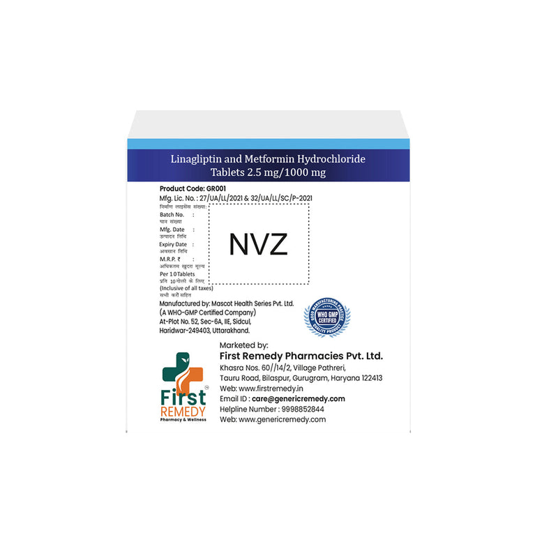 Linagliptin 2.5 mg & Metformin 1000 mg Tablet IP