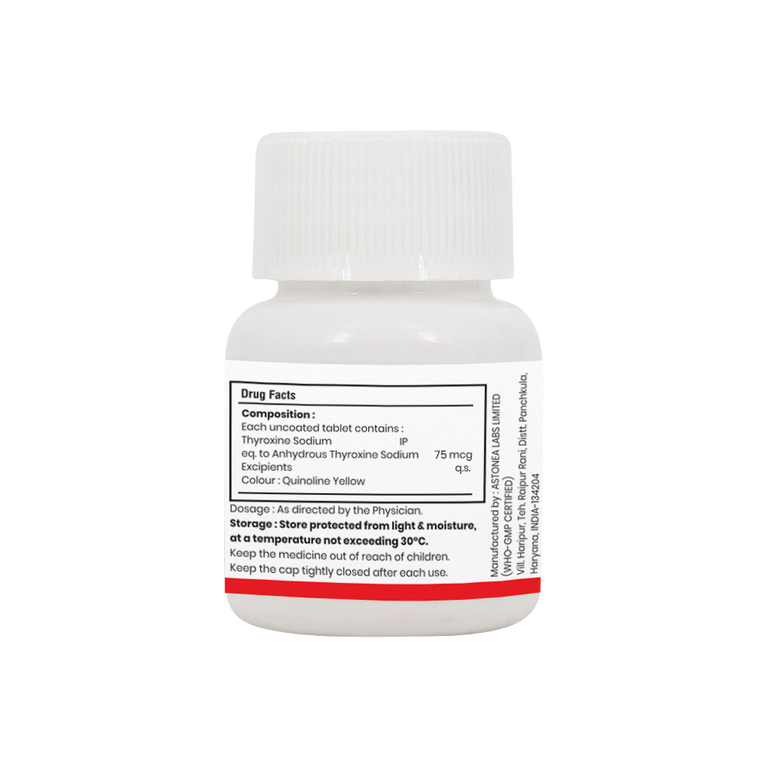 Thyroxine sodium tablets 75mcg composition image