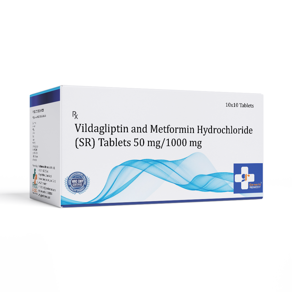 Vildagliptin 50 mg & Metformin 1000 mg SR Tablet IP