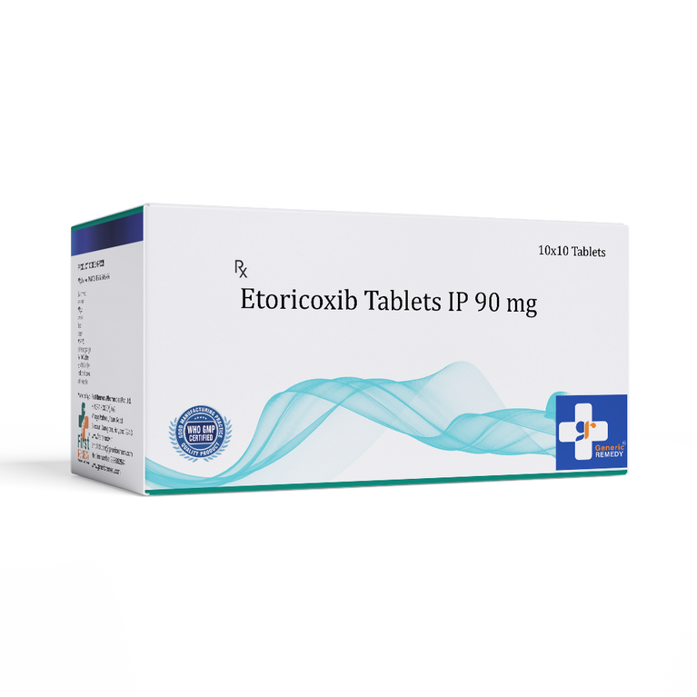 Box of Etoricoxib tablets 90mg front image