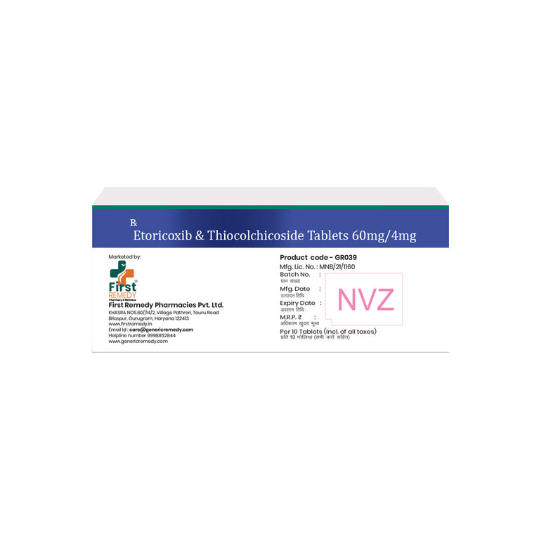 Box of Etoricoxib & Thiocolchicoside 60mg/4mg back image