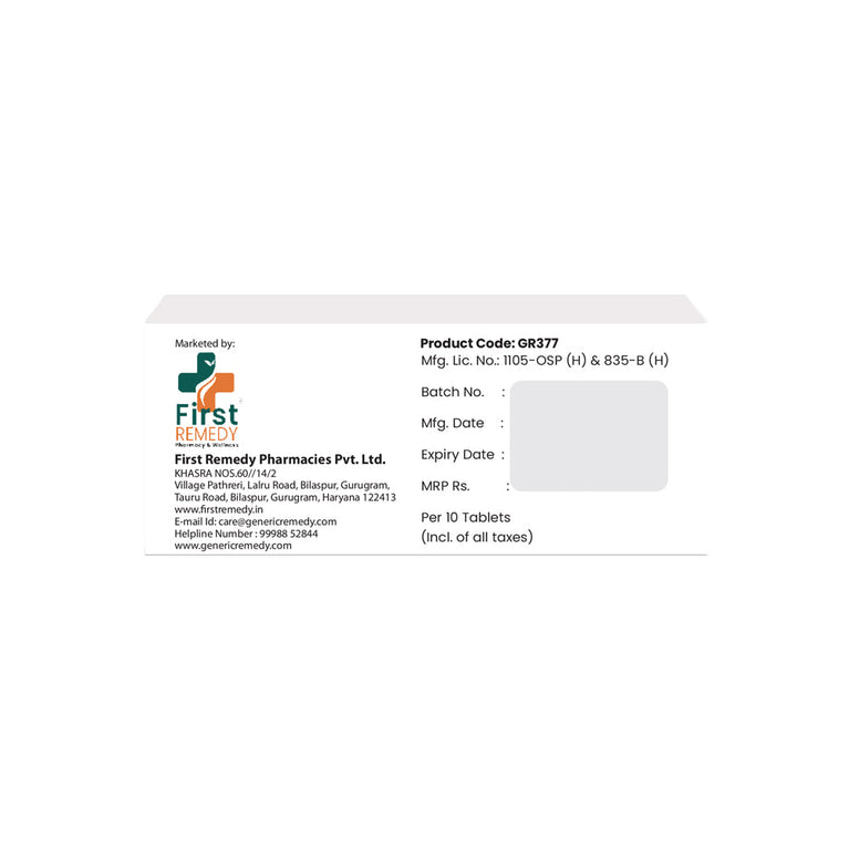 Box of Finasteride tablets 5mg back image
