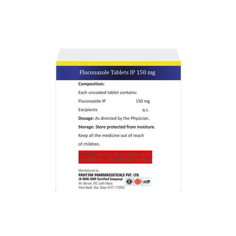 Box of Fluconazole tablets 150mg composition image