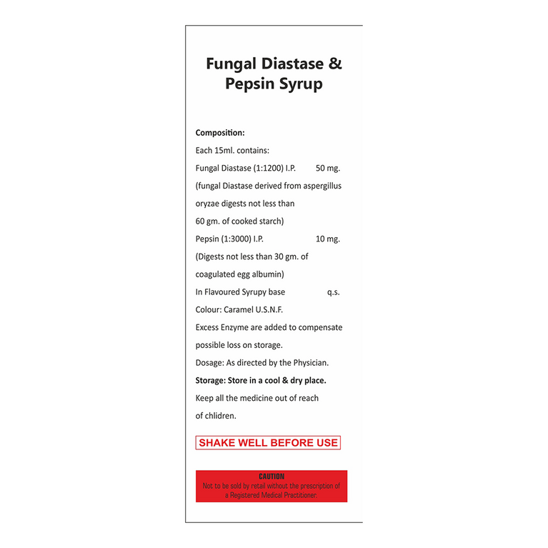 Bottle of Fungal Diastase & Pepsin syrup composition image