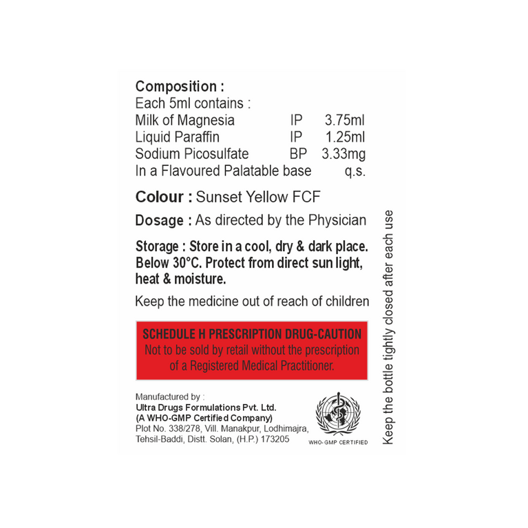 Box of Milk of Magnesia, Liquid Paraffin & Sodium Picosulfate suspension composition image