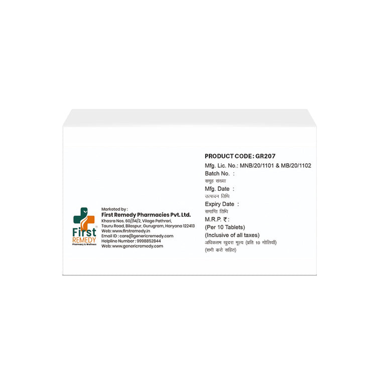 Box of Olmesartan & Hydrochlorothiazide tablets 40mg/12.5mg back image