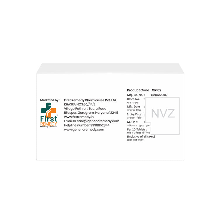 Box of Rabeprazole tablets 20mg back image