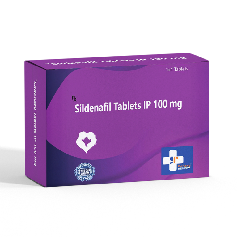 Box of Sildenafil tablets 100mg front image