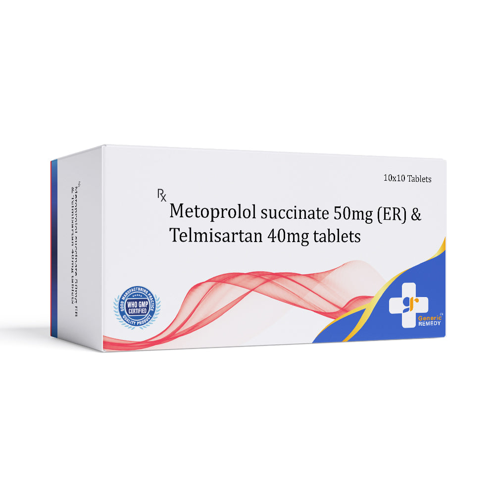 Telmisartan 40mg & Metoprolol 50mg Tablets IP