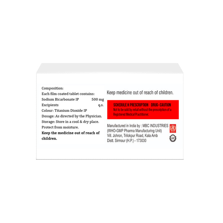 Sodium Bicarbonate 500mg Tablet IP