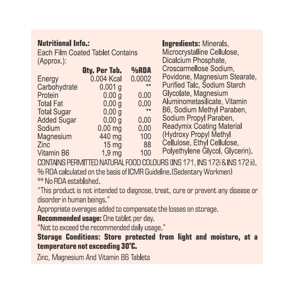 First Remedy Zinc Magnesium B6 Tablets