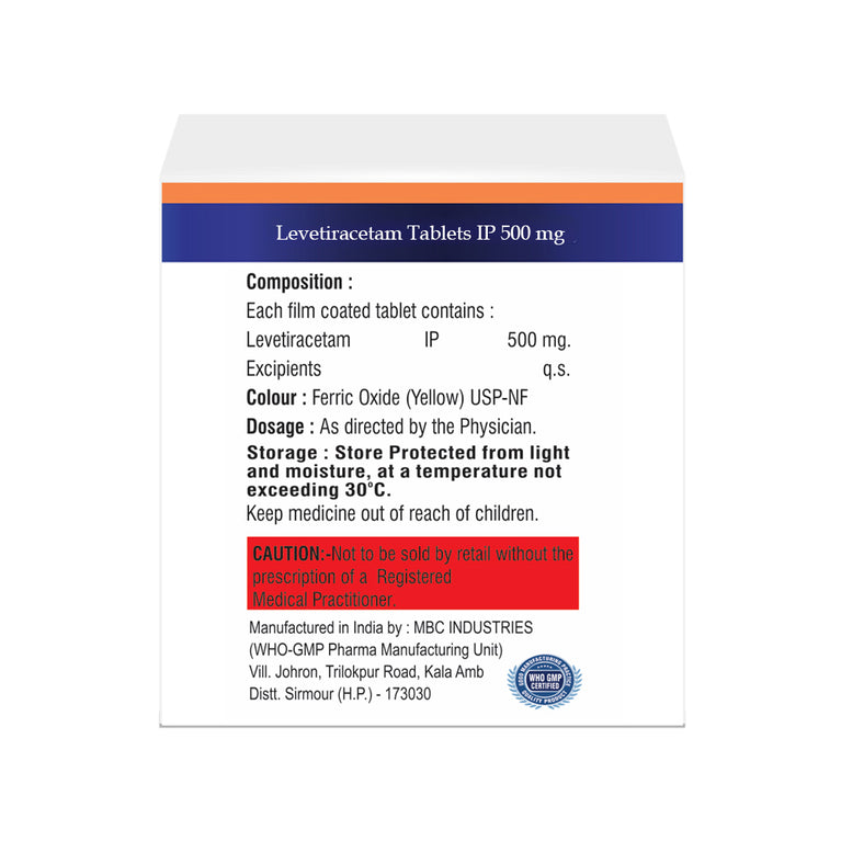 Levetiracetam Tablets IP 500 mg