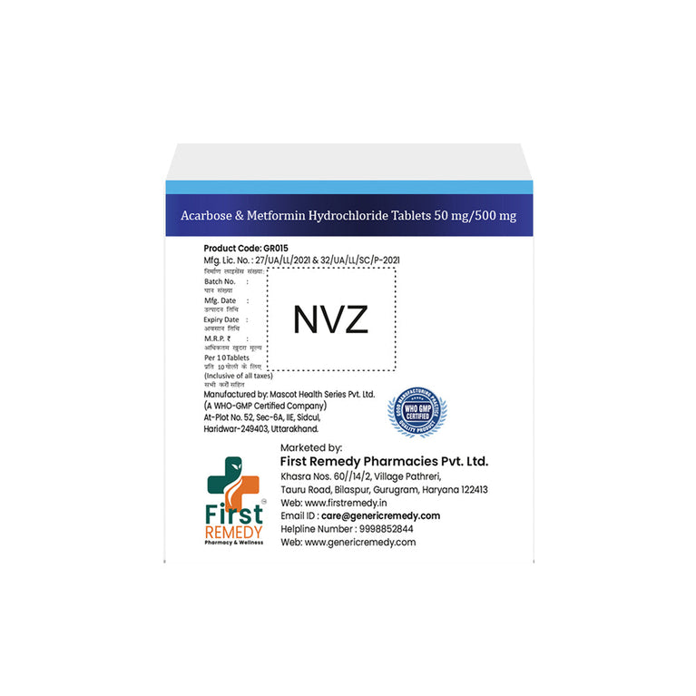 Acarbose 50 mg & Metformin 500 mg Tablet IP