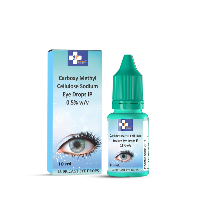 Bottle of Carboxy Methyl Cellulose eye drops 0.5% w/v front image
