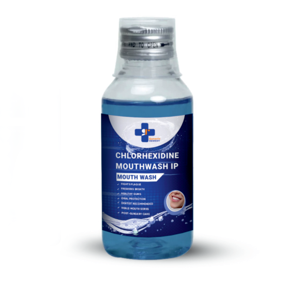 Bottle of Chlorhexidine mouthwash front image