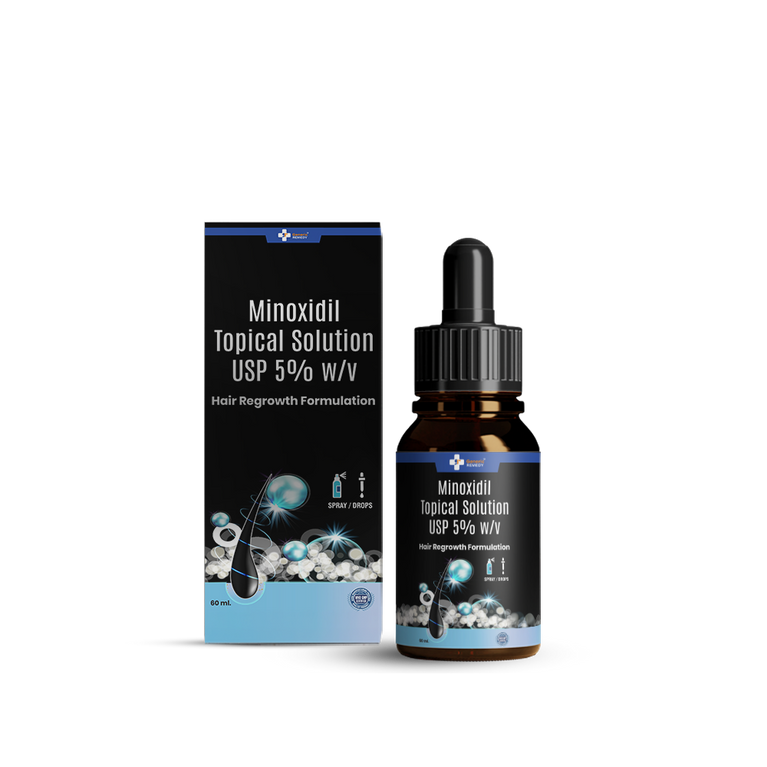 Bottle of Minoxidil topical Solution 5% 60ml front image