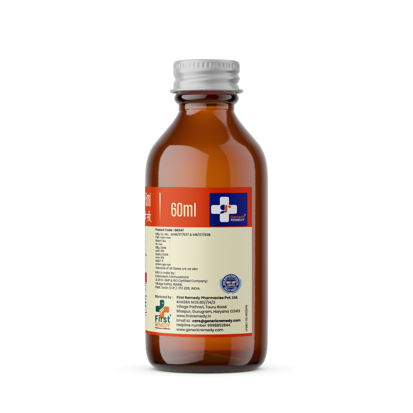 Bottle of Paracetamol 250mg/5ml suspension back image