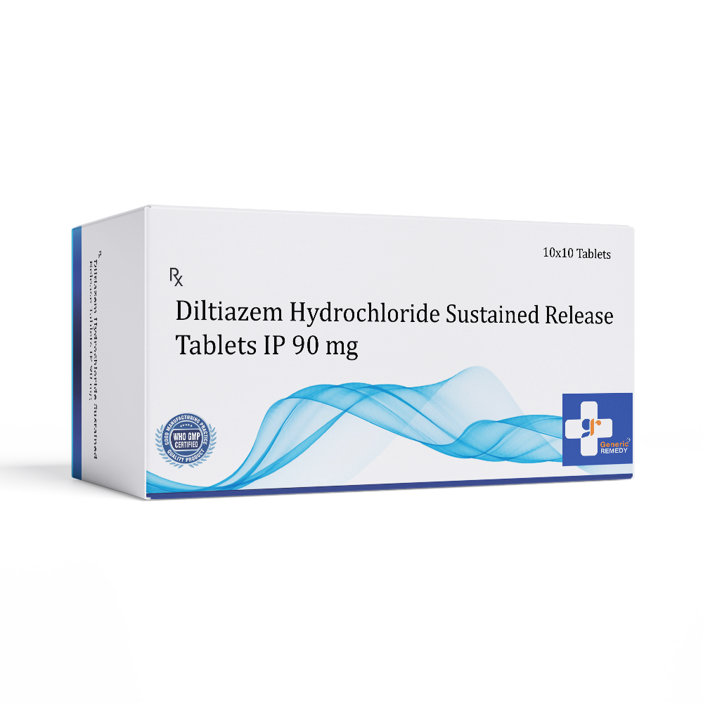 Box of Diltiazem Hydrochloride sustained-release tablets on a white background
