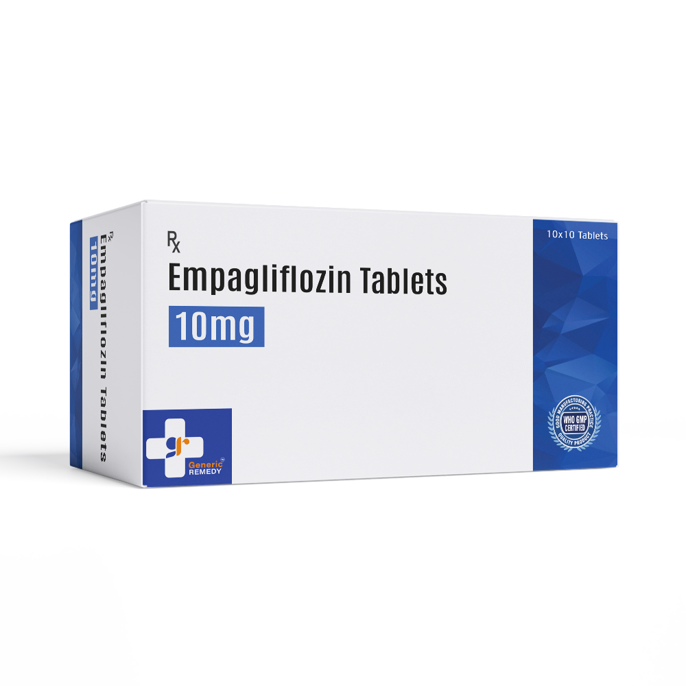 Box of Empagliflozin 10mg tablets front image