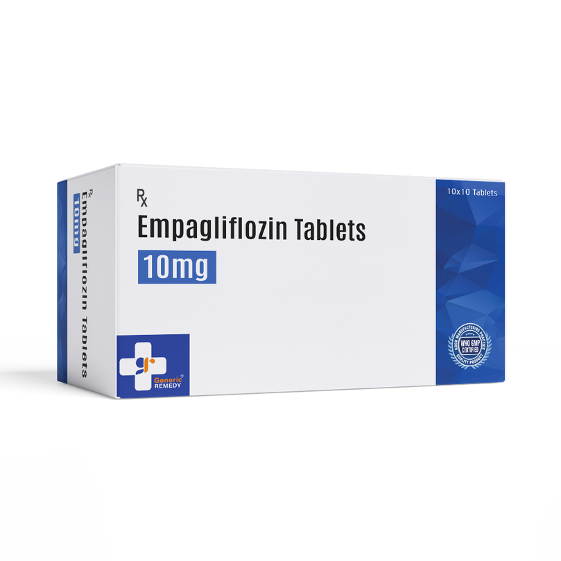 Box of Empagliflozin 10mg tablets front image