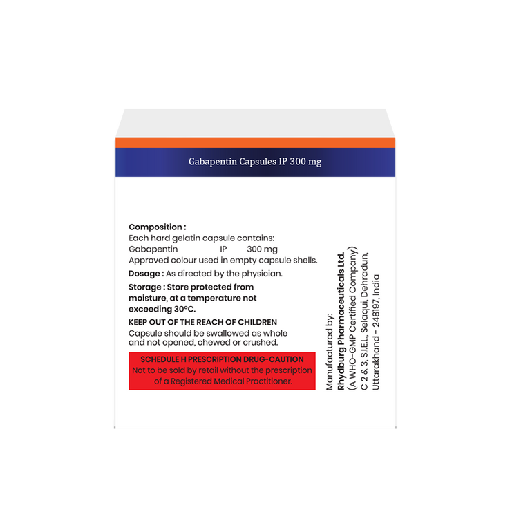 Box of Gabapentin Capsules 300mg composition image