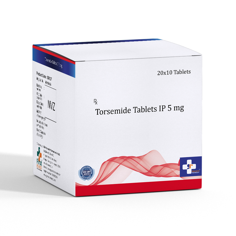 Box of Torsemide tablets 5mg front image