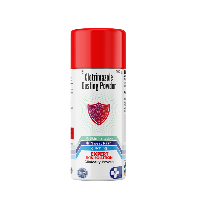 Bottle of Clotrimazole 100gm dusting powder front image