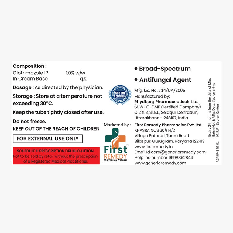 Clotrimazole Cream IP 1% w/w 15gm