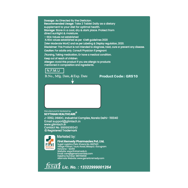 First Remedy Liver Care back label of a dietary supplement packaging