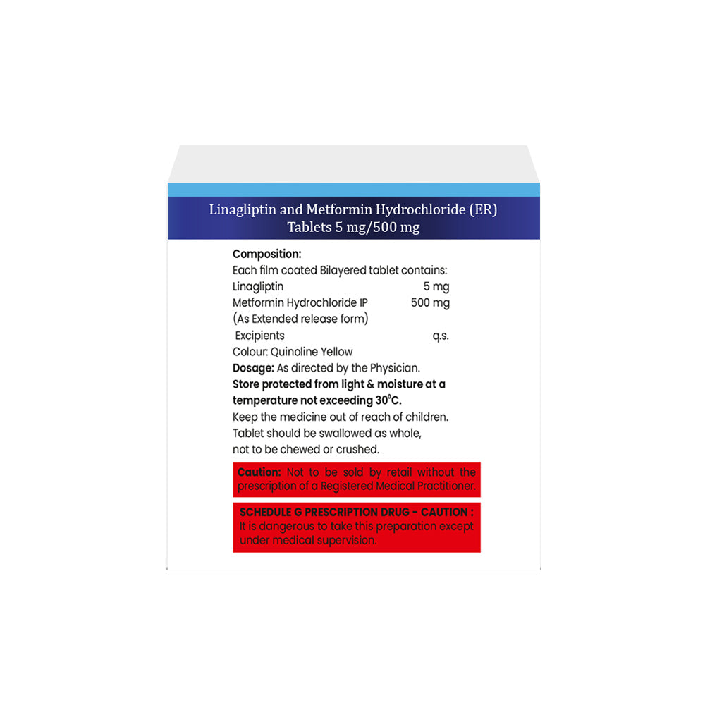 Linagliptin 5 mg & Metformin 500 mg E.R. Tablets IP