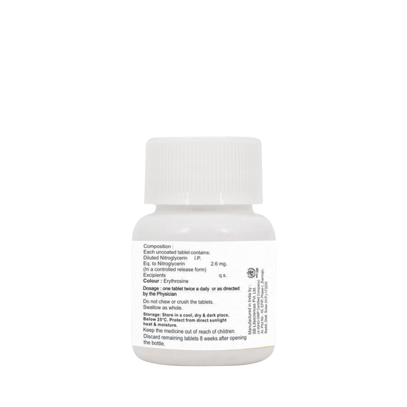 Nitroglycerin 2.6mg controlled release tablets composition image