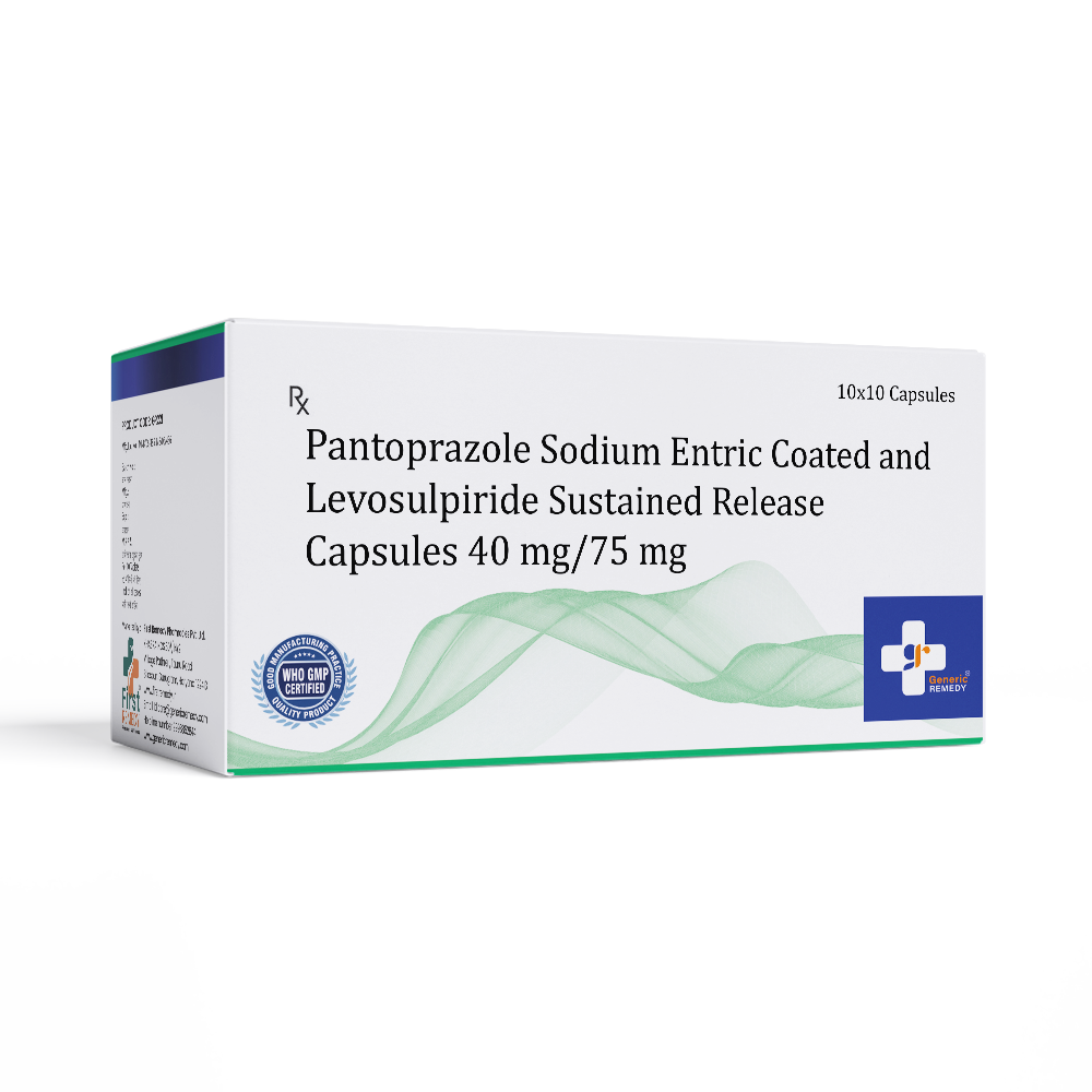 Pantoprazole 40mg (Enteric Coated) & Levosulpiride 75mg (Sustained Release) Capsules IP