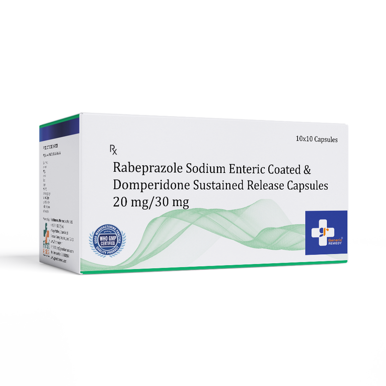 Rabeprazole 20mg (Enteric Coated) & Domperidone 30mg (Sustained Release) Capsule IP
