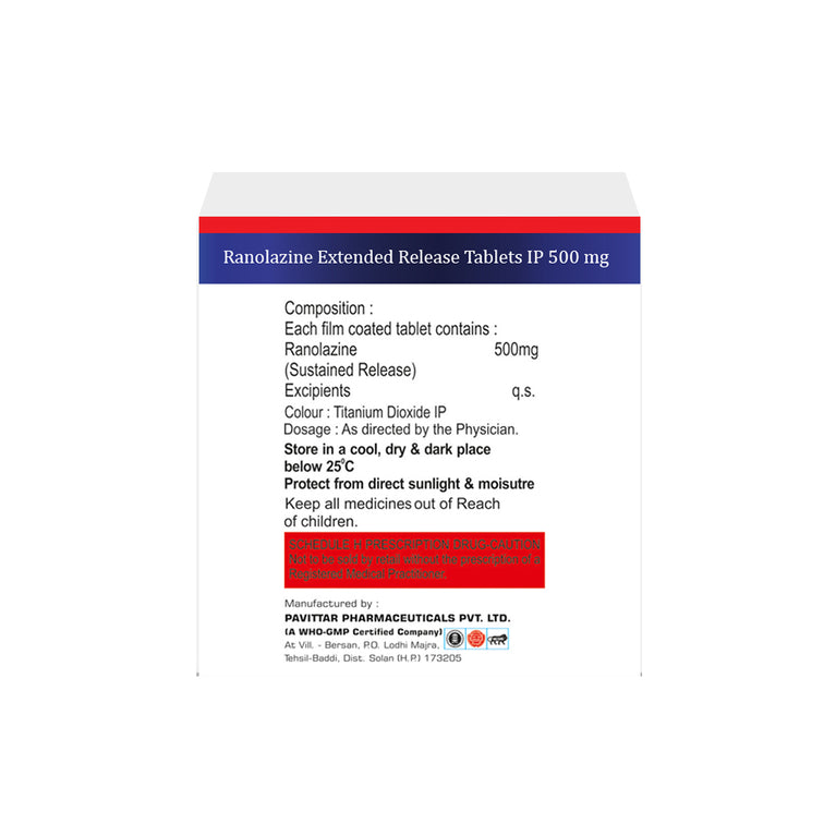 Ranolazine Extended Release Tablets 500mg IP