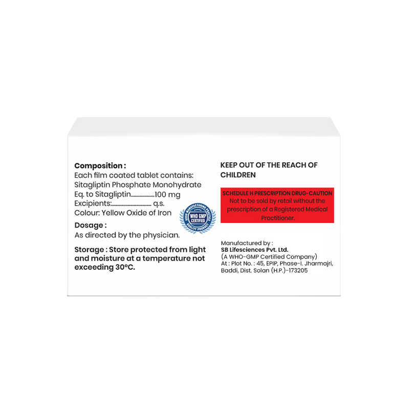 Sitagliptin Phosphate Monohydrate tablets 100mg composition image
