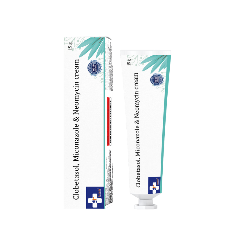 Tube of Clobetasol, Miconazole & Neomycin Cream front image