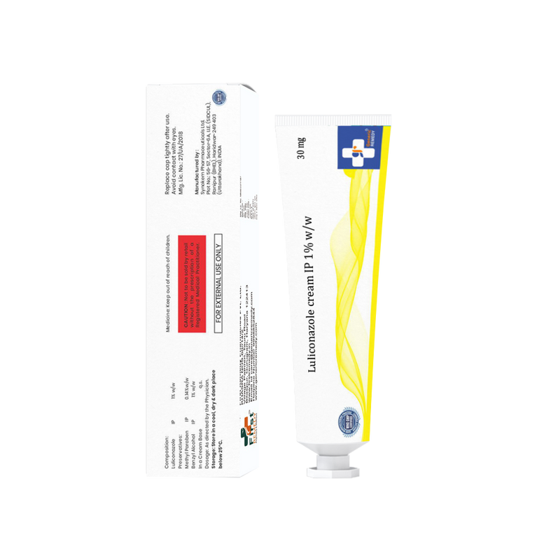 Tube of Luliconazole Cream 1% w/w composition image